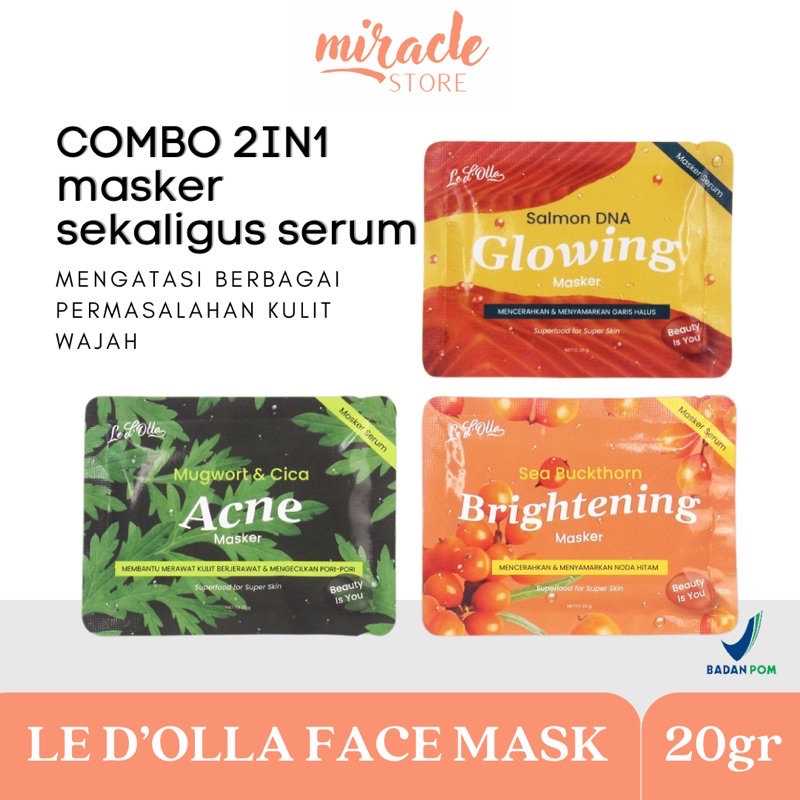 READY! LE D’OLLA SALMON DNA GLOWING SERUM MASK POWDER MASK BPOM 25GR MASKER LEDOLLA SALMON POWDER MASK MASKER BUBUK SALMON DNA