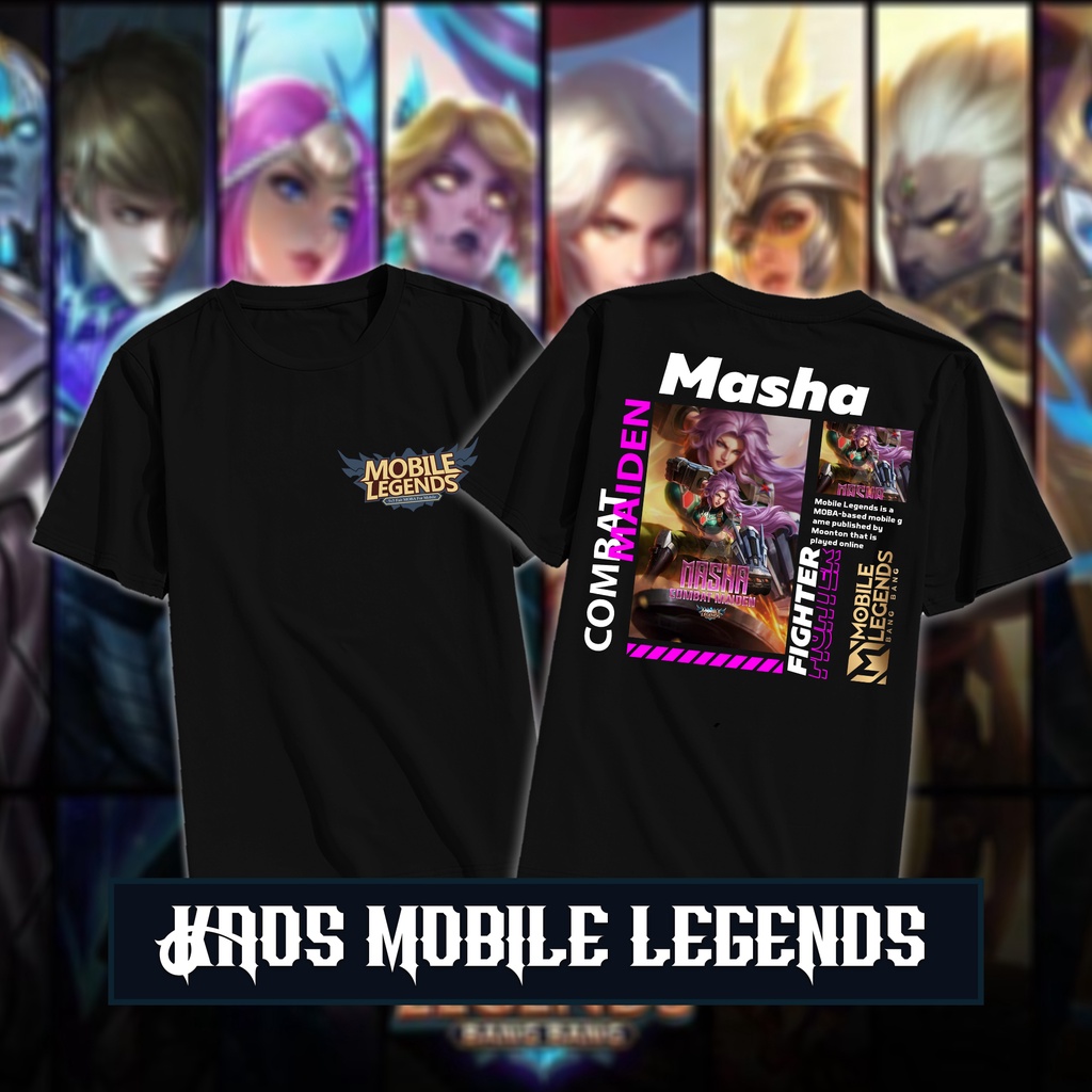 3bee.store - PROMO KAOS T- SHIRT /KAOS MOBILE LEGEND /KAOS HERO MASHA MOBILE LEGEND /BAJU DISTRO/ KA