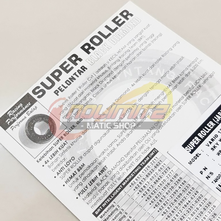 Super Roller BRT Racing 10gr Honda Beat Scoopy Vario Spacy 110 FI