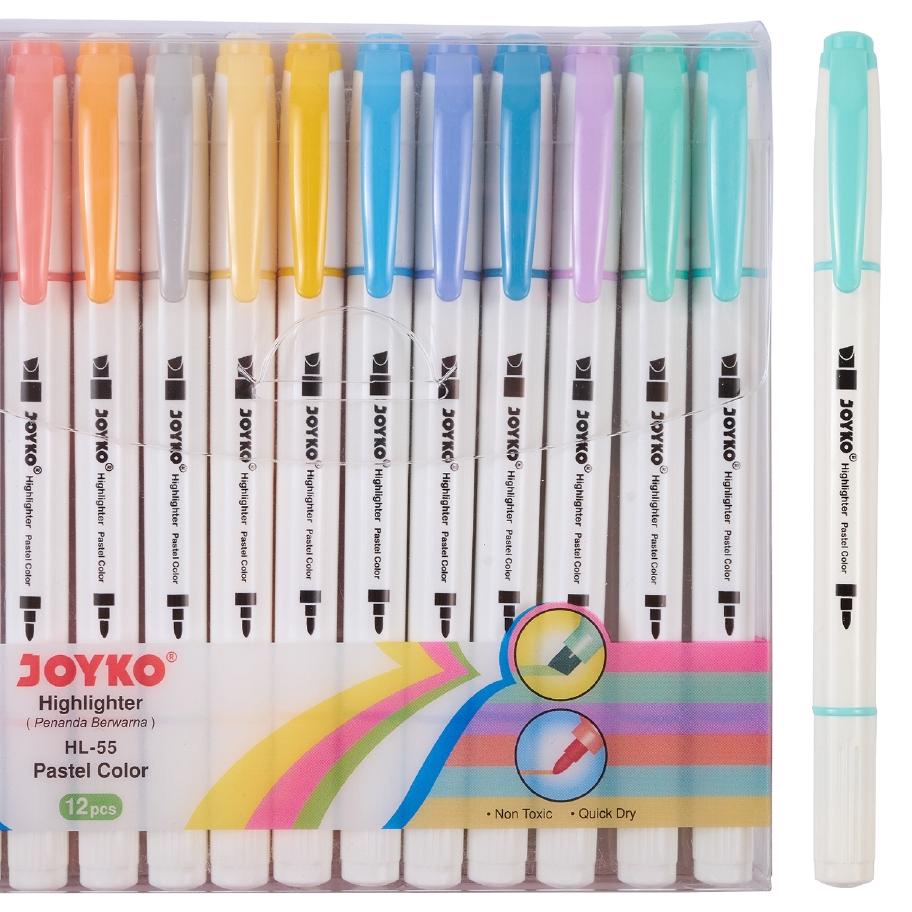 

Terlaris! Highlighter Penanda Joyko HL-55 1 Set 12 Pcs 12 Warna ✓