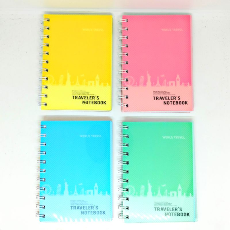 

Notebook Spiral A6 80 Lembar Aesthetic Hard Cover Motif WORLD TRAVELER'S