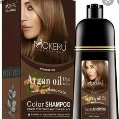 Natural Black - Mokeru Argan Oil Dye Hair Shampoo 500 Ml