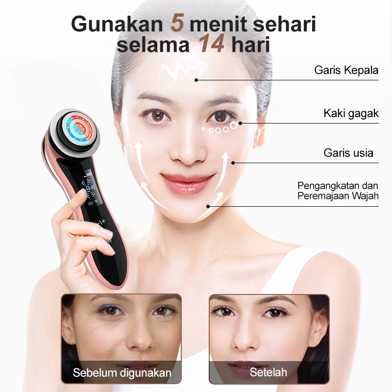 AmazeFan RF Frekuensi Radio Frekuensi Wajah Mengangkat elektrik anti aging Mesin Cryotherapy Perangkat alat pijat elektrik anti aging Mesin Cryotherapy Ultrasonik Mengencangkan Kecantikan Massager Led Terapi Cahaya Wajah Perangkat Pengangkat Keriput Pengh