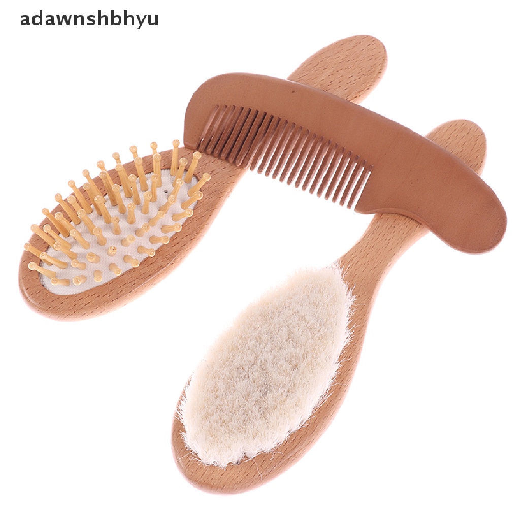 Adawnshbhyu 3Pcs Sisir Sikat Rambut Bayi Untuk Bayi Baru Lahir Balita Hairbrush Head Massager ID