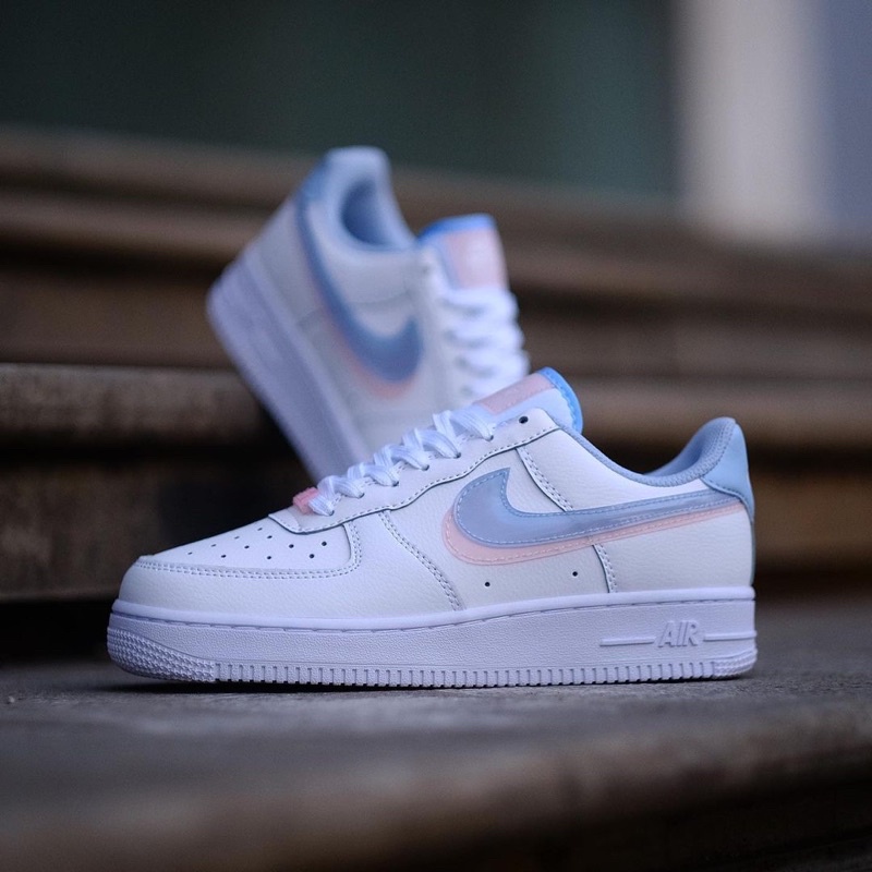SEPATU NIKE AIR FORCE 1 LOW ORIGINAL DOUBLE SWOOSH LIGHT ARMORY BLUE ORIGINAL BNIB