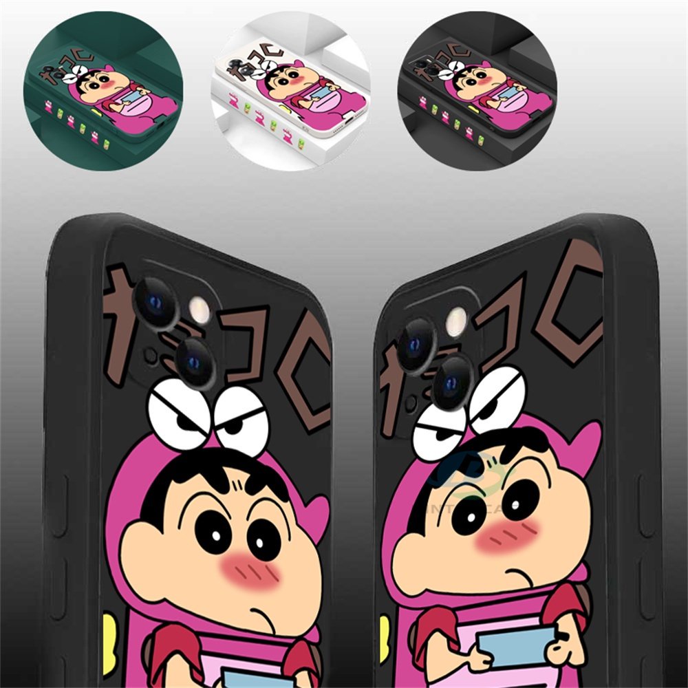 Casing Compatible Untuk IPhone 13 Pro Max IPhone11 IPhone12 6 6S 7 8 Plus Crocodile Coat Crayon Shin-chan Casing Ponsel Silikon Lembut Binteacase