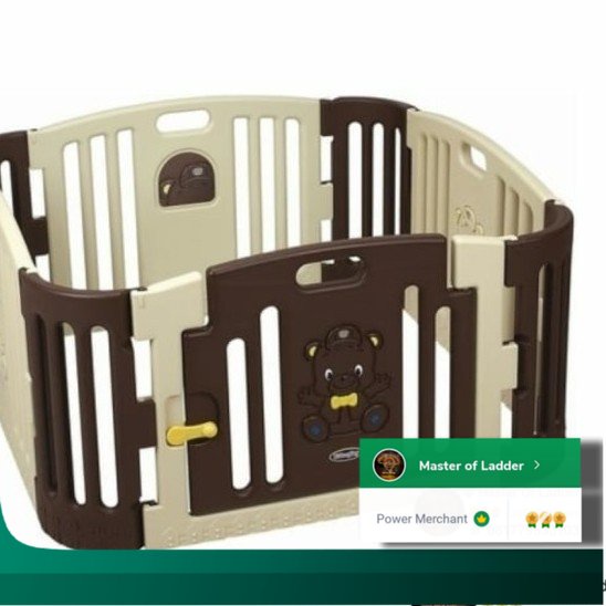 PGO Eduplay Pagar mainan anak - cokelat