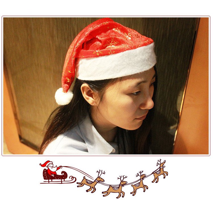 Dekorasi Natal Topi Natal topi Natal dewasa topi Natal polos merah dewasa