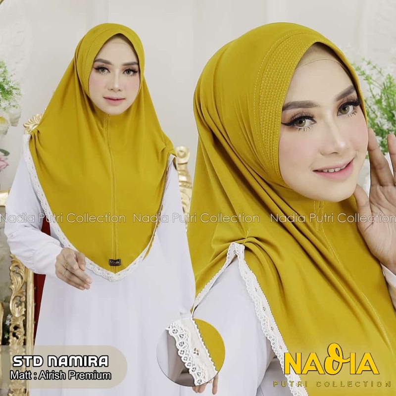 STD NAMIRA By Nadia Putri Collection Hijab Instan Jersey Airis Premium Kerudung Bergo Pad Tali Kepan
