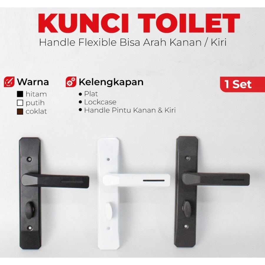 Handle Gagang Kunci Pintu Kamar Mandi Toilet Weldom
