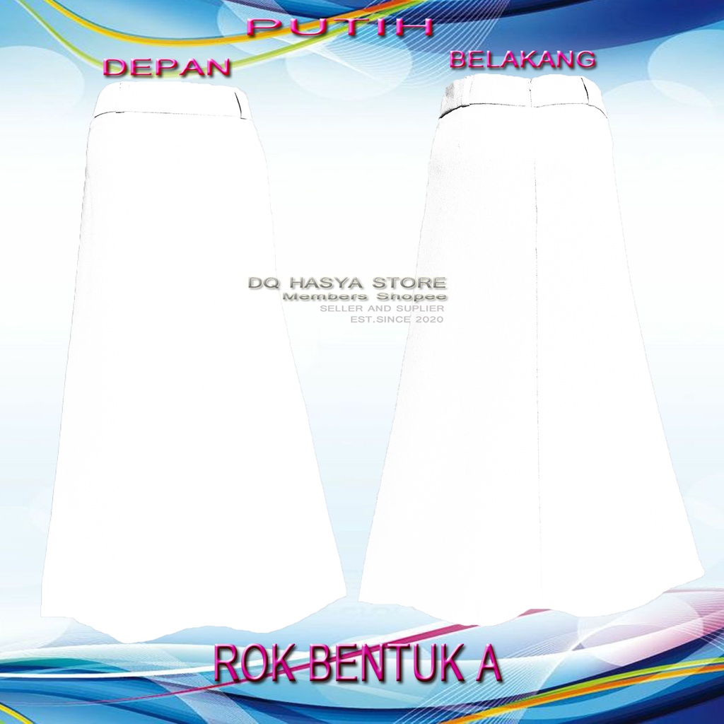 Rok Model A Panjang Putih  Formal Kerja Kantor / Rok A-line Maxi Muslim Jumbo