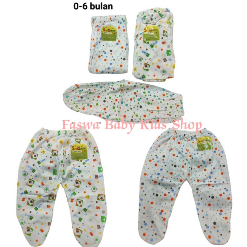 grosir!!!  ½ lusin (6pcs) celana panjang tutup kaki bayi motif / Celana panjang Newborn / Celana panjang Bayi