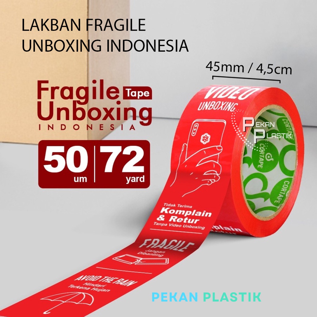 

Lakban FRAGILE Unbox48mm lakban Isolasi PREMIUM / SATUAN