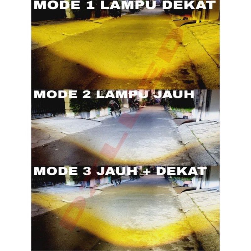 LAMPU UTAMA GEN 3 PROJIE DAYMAKER JAUH DEKAT KUNING PUTIH HIG LOW AE DE BULAT SPIRAL