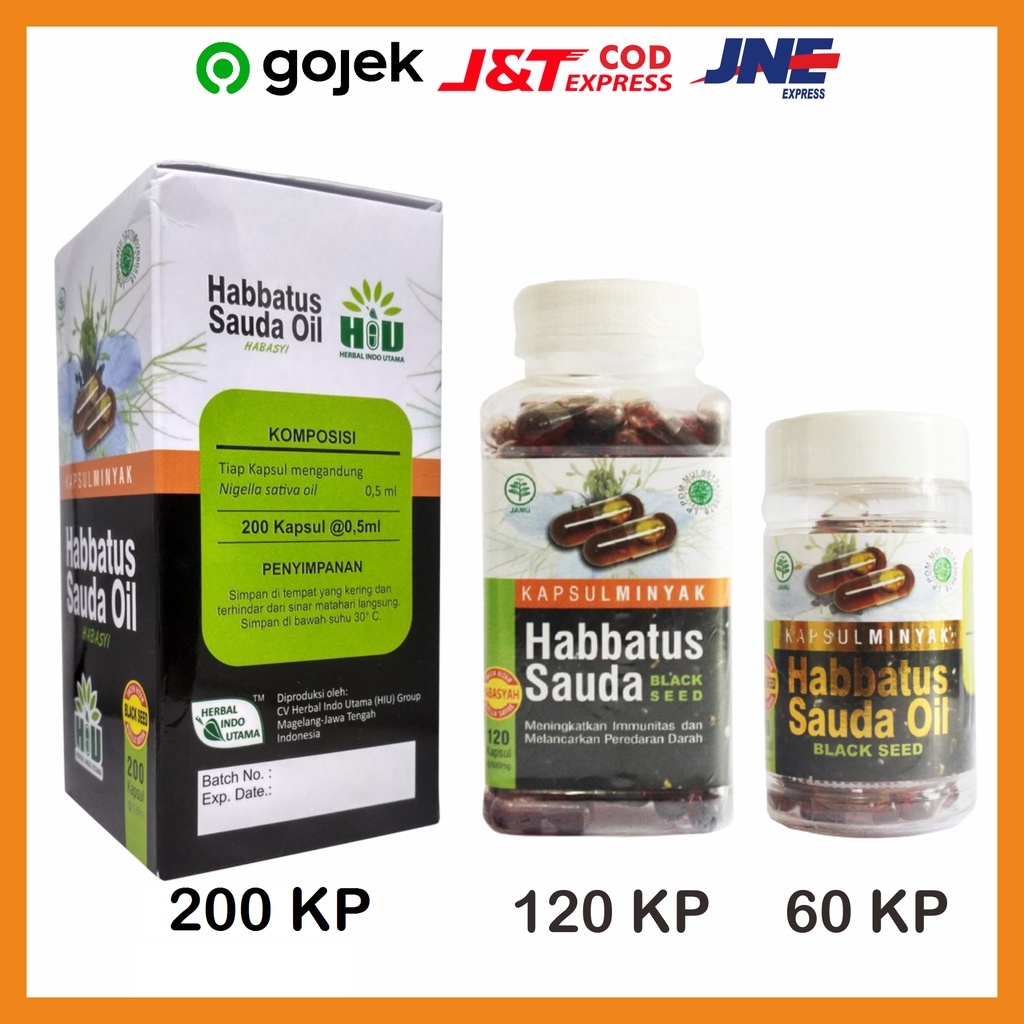 Habbatussauda Oil HIU | Habbatussauda Oil Kapsul 60- 210 Kapsul