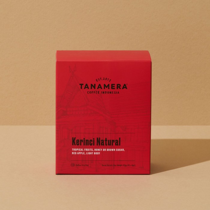 

Tanamera Coffee Drip Bag / Filter Bag: Kerinci Natural - 5 Drip Bag