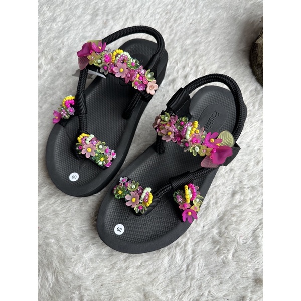 Floral Sandals (FREE CUSTOM)/ Beads Sandal / Sandal Manik / Sandal Lucu / Sandal Custom