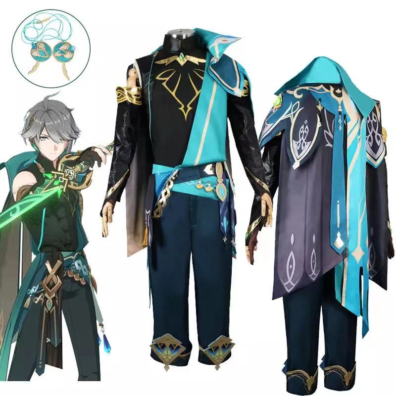 Genshin Impact Al Haitham Cosplay Costume Carnival Uniform Wig Anime Halloween Costumes Men Game