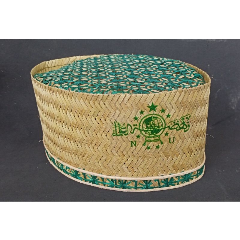 Songkok/Peci/Kopiah Bambu Logo NU. (Bisa request Logo/Nama/Foto)