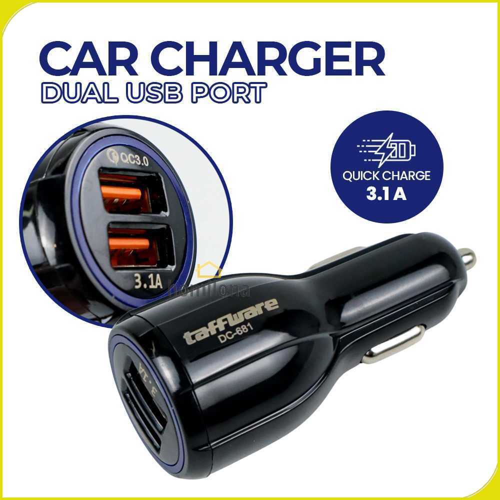 Taffware Car Charger Dual USB Port 3.1A QC3.0 - DC-681