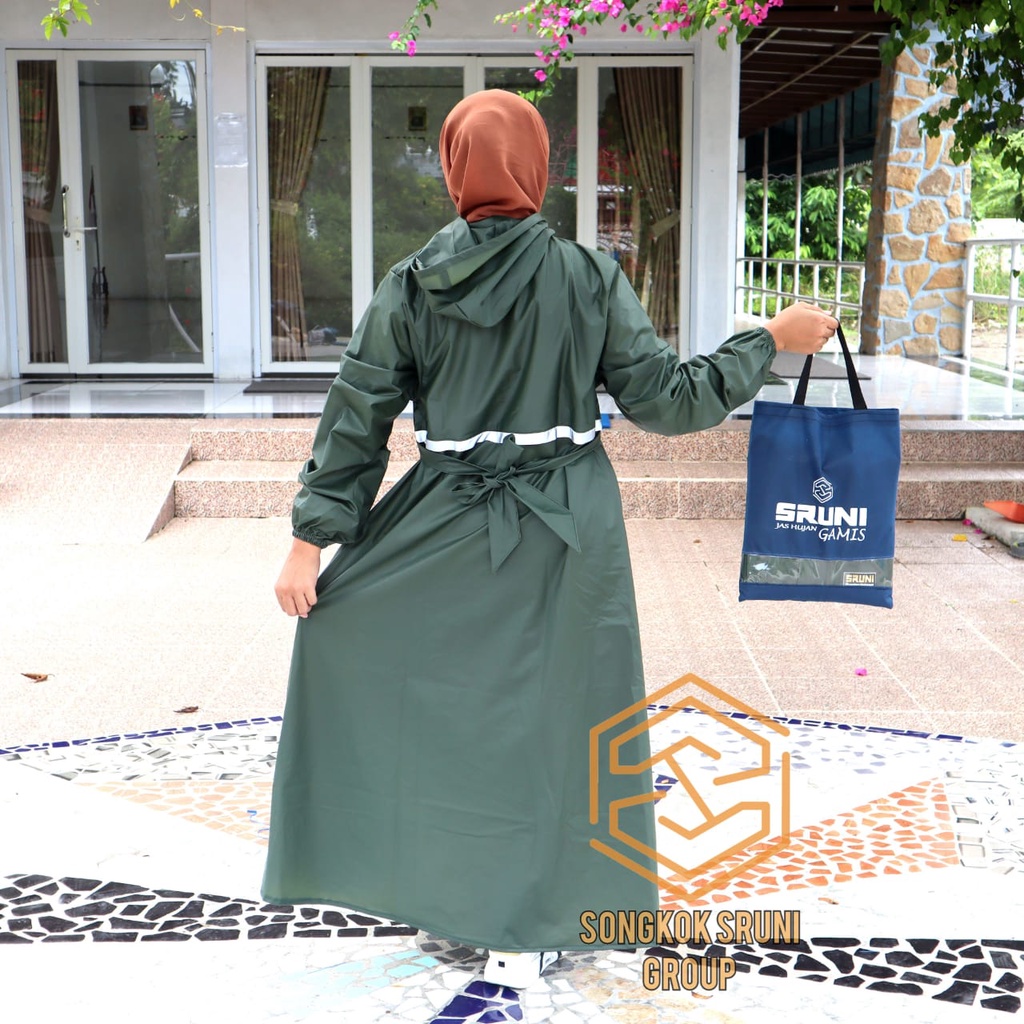 JAS HUJAN GAMIS SRUNI WANITA MUSLIMAH SYARI PONCO KELELAWAR CELANA LENTUR KUAT ELASTIS BAHAN PVS 025  ORIGINAL MANTOL MANTEL BUKAN BATOK AXIO GNA MASELA HRD KHN EXTRIME ORIGINAL PREMIUM POLO RUBEL AZZLLU