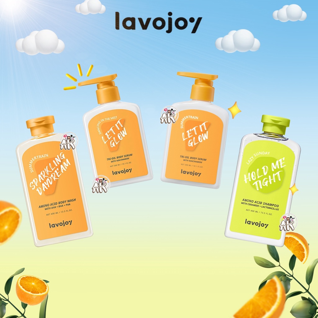 LAVOJOY SHAMPOO / BODY SERUM / BODY WASH SERIES 300ML- 400ML ( DANCING / LAZY SUNDAY / SUMMERTRAIN )