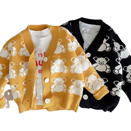 KALILA - SNOWY KIDS BEAR Cardigan Rajut Anak Perempuan Laki Laki Umur 1 - 6 Tahun | Kardigan Anak Cewek Cowok