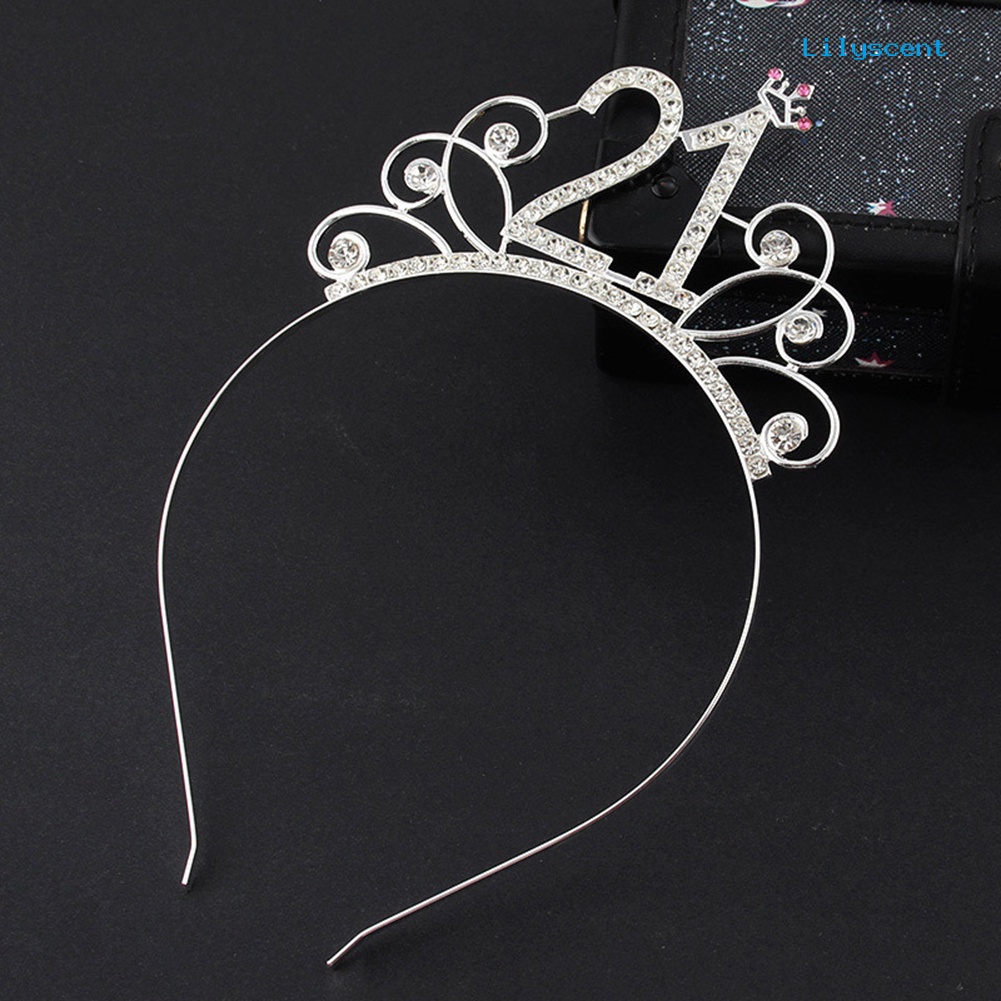 [LS]16/18 /21/30 /40/50/60/80 Pesta Ulang Tahun Tiara Mahkota Bando Rambut Loop Dekorasi