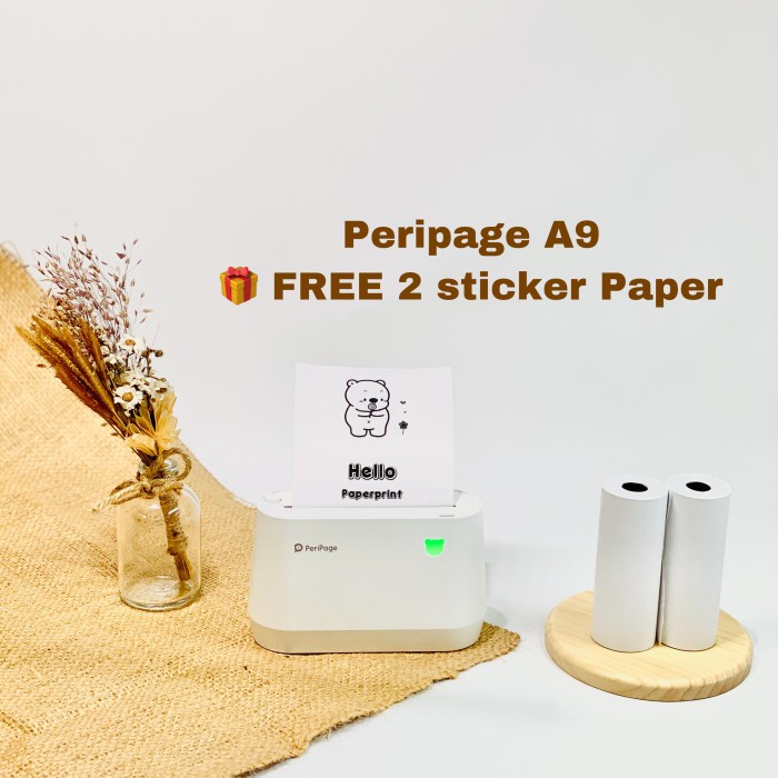 PERIPAGE A9 Pro mini printer thermal 77 mm dan 58 mm