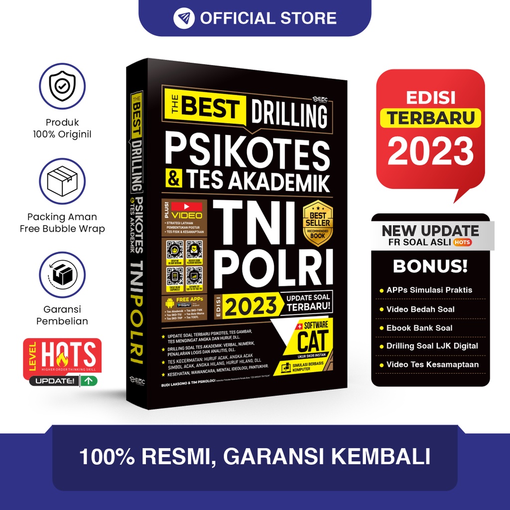 Buku Tes TNI Polri The Best Drilling Psikotes dan Tes Akademik TNI Polri 2023