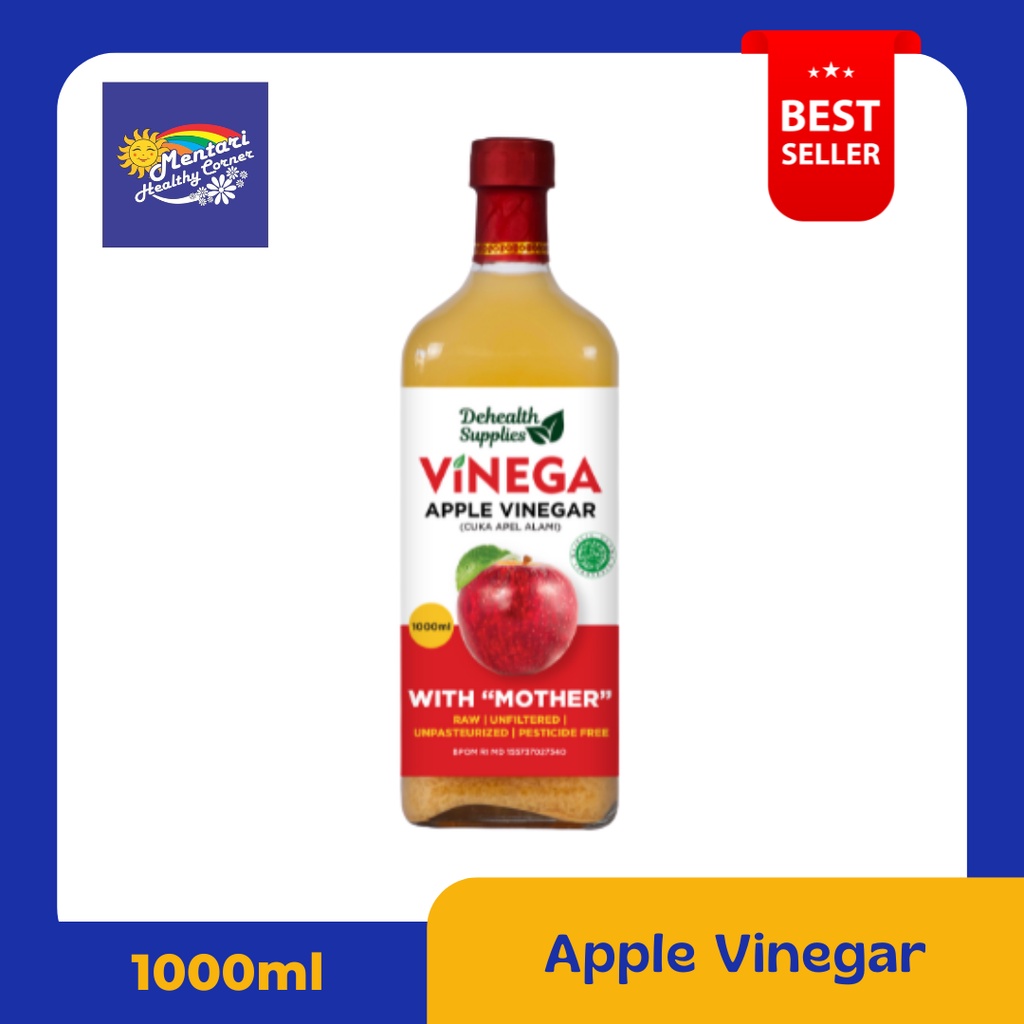 Vinega Fruit Vinegar 1litre / Vinega Cuka Buah 1litre [Apel, Nanas, Lemon] (Botol Kaca)