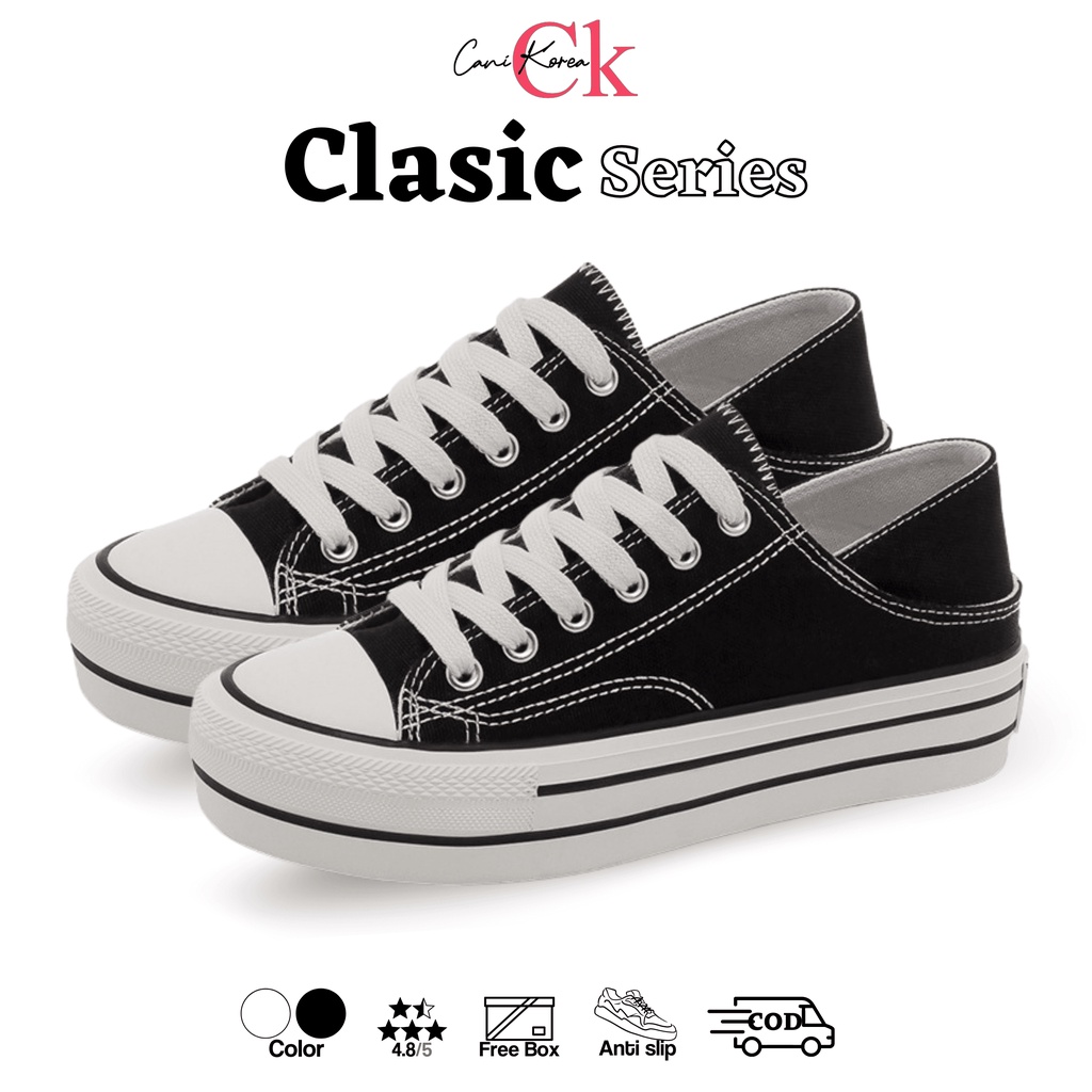 CaniKorea &quot;FREE BOX&quot; Clasic Sepatu Sneakers Wanita Sport Shoes Sepatu Wanita Casual 9097