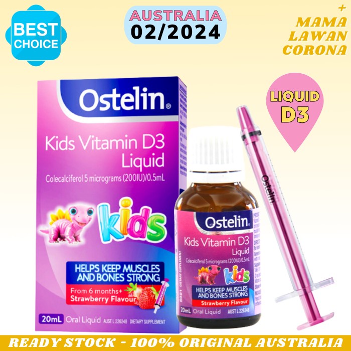 Ostelin Kids Vitamin D3 Liquid D 20mL / Infant Vit D3 Drops 2.4mL Drop