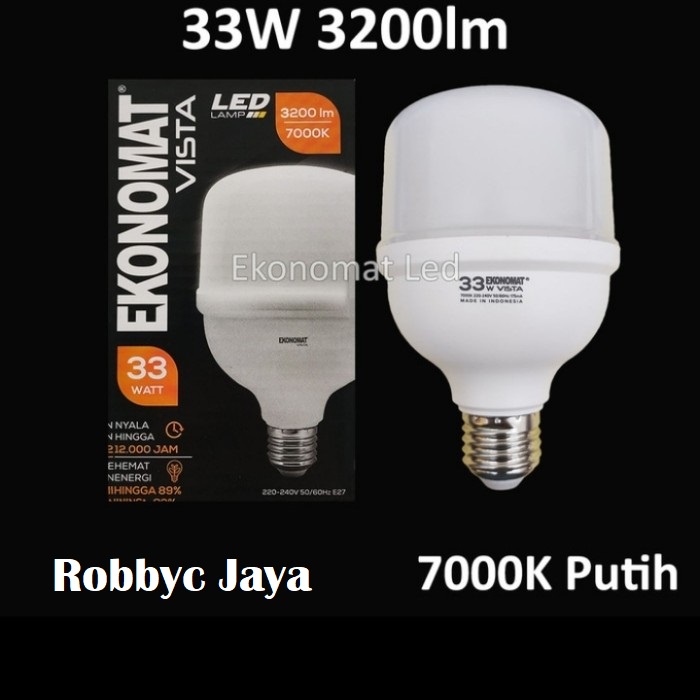 Lampu Led Ekonomat Vista 33w / Led Buld Cool Daylight E27