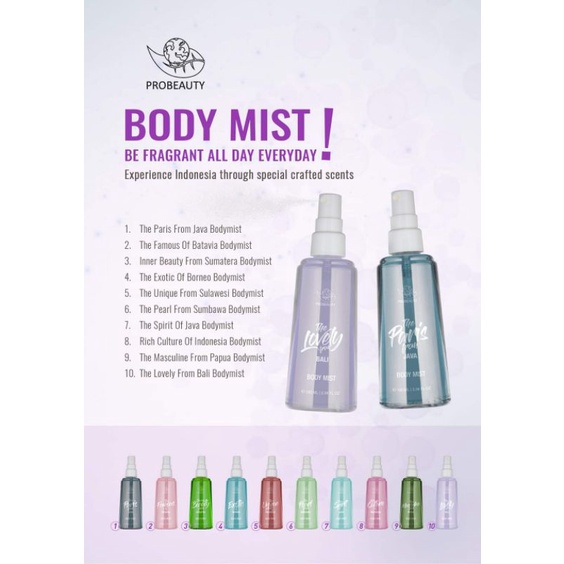 BODY MIST PROBEAUTY - PARFUM BADAN - PENYEGAR WANGI BADAN - WANGI SEGAR PROBEAUTY - PROBEAUTY WEWANG