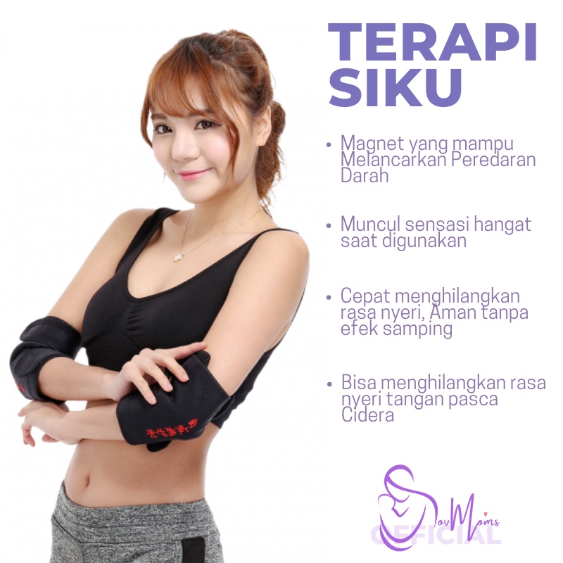 Pelindung Siku Deker Siku Elbow Tourmaline Terapi Siku Magnetic Heating Belt Wrap Arm Band