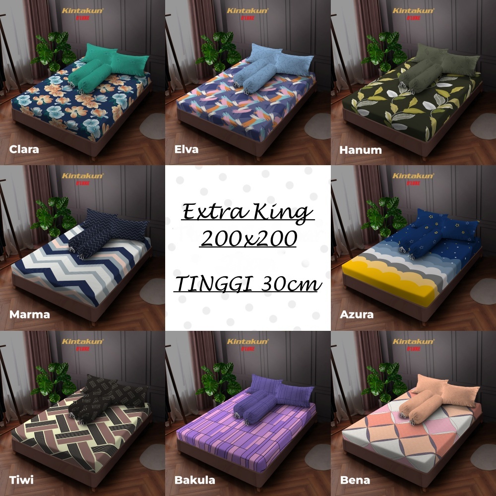 Kintakun Dluxe - Sprei Extra King T30 (200x200) tinggi 30 Terlaris pilihan