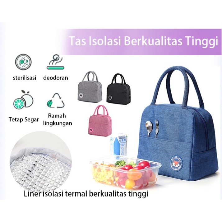 Cooler Bag Lunch Box Aluminium Foil / Tas Bekal Lunch Cooler Bag Box Makanan Alumunium