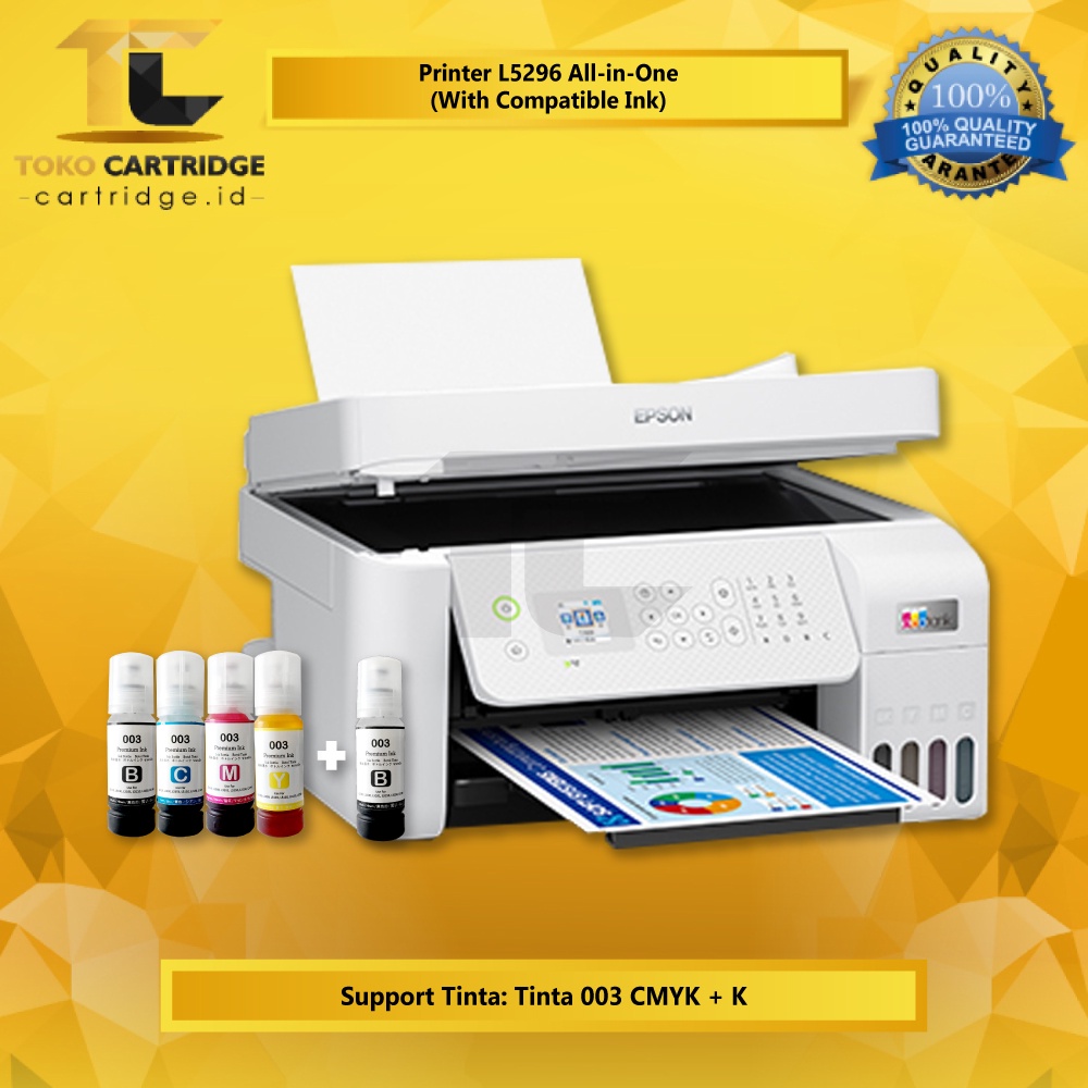 Printer Eco Tank L5296 Print Scan Copy Werless FAX ADF Pengganti L5190