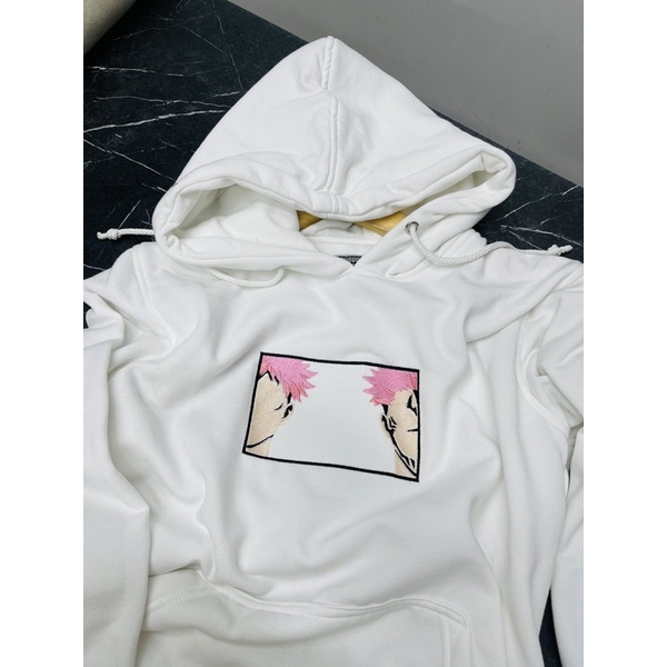 Hoodie Sukuna Itadori Face Embroidery Anime Manga Jujutsu Kaisen Premium Unisex