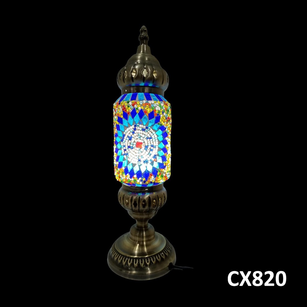 Lampu Meja Tidur Mozaik Asli Turki Handmade Keramik - Free Lampu LED