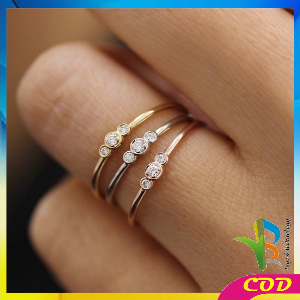 RB-K86 Cincin Wanita Diamond Fashion Korea Cincin Bentuk Hati Simple Ring Aksesoris Perhiasan Wanita