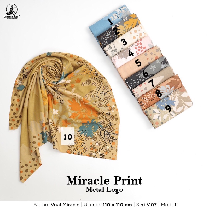 PART 1 V.07 NEW MOTIF SEGIEMPAT VOAL MIRACLE PRINT MOTIF ICON METAL LOGO