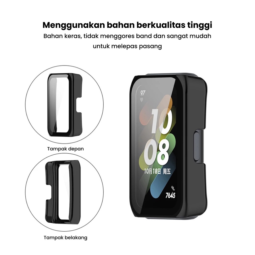 2 in  1 Pelindung Layar Pelindung Case Huawei Band 6 7 / Honor Band 6 Hard Full Cover