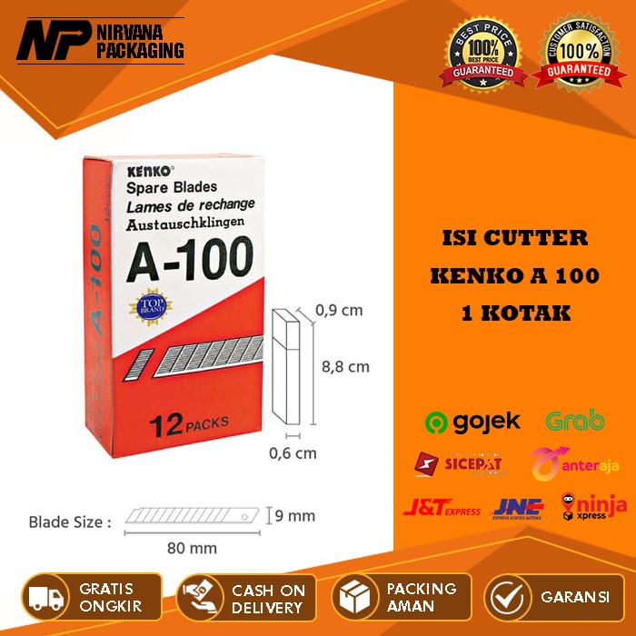 

✨NEW✨ - ISI CUTTER KENKO A 100 ISI PISAU CUTER A100 REFILL KATER KECIL SEKOTAK