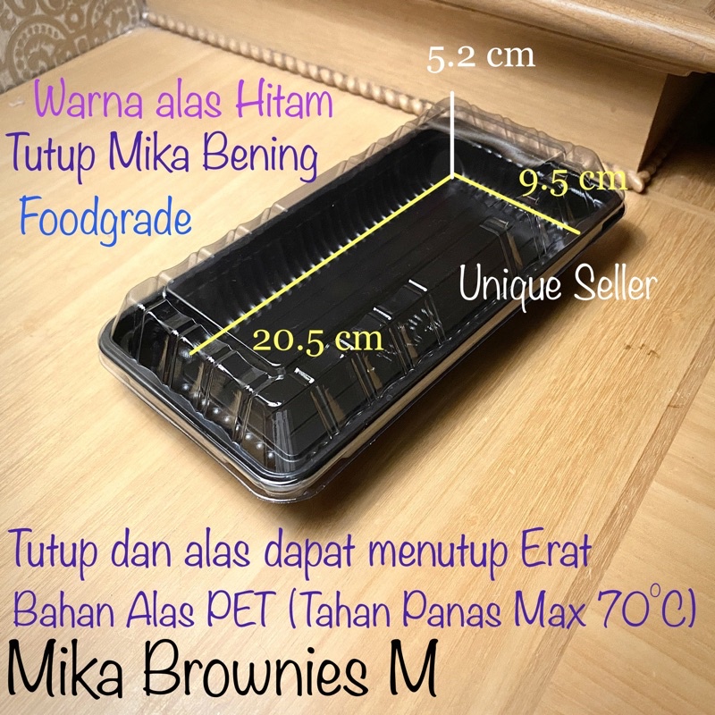 [1 Dos] Mika Brownies M LUX Sedang Medium Tanggung isi 200 pcs / Tray Mika Brownies Tanggung Sedang Medium / Tray Sushi Bento Mika LUX