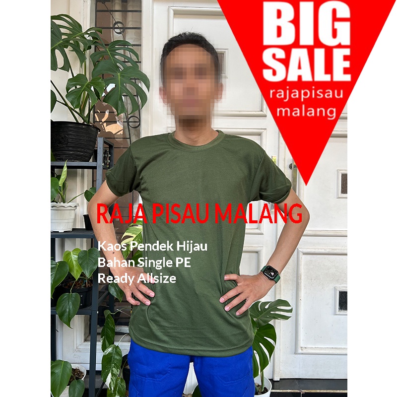 [ART. 818149] KAOS PENDEK POLOS HITAM PUTIH DAN HIJAU ARMY KAOS DALAMAN TNI POLISI SECURITY ~ALLSIZE