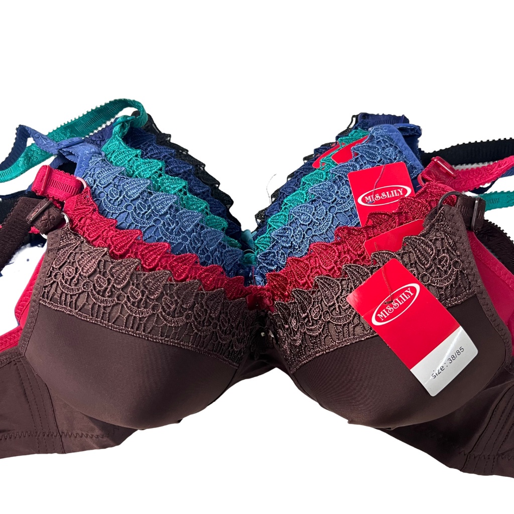 1 Pcs Bra Misslily 86 | Bra Tanpa Kawat Cup B Besar Misslily 86 Kait 3 Flower Bordir Size 36 - 38 - 40 - 42 Miss Lily Original Asli