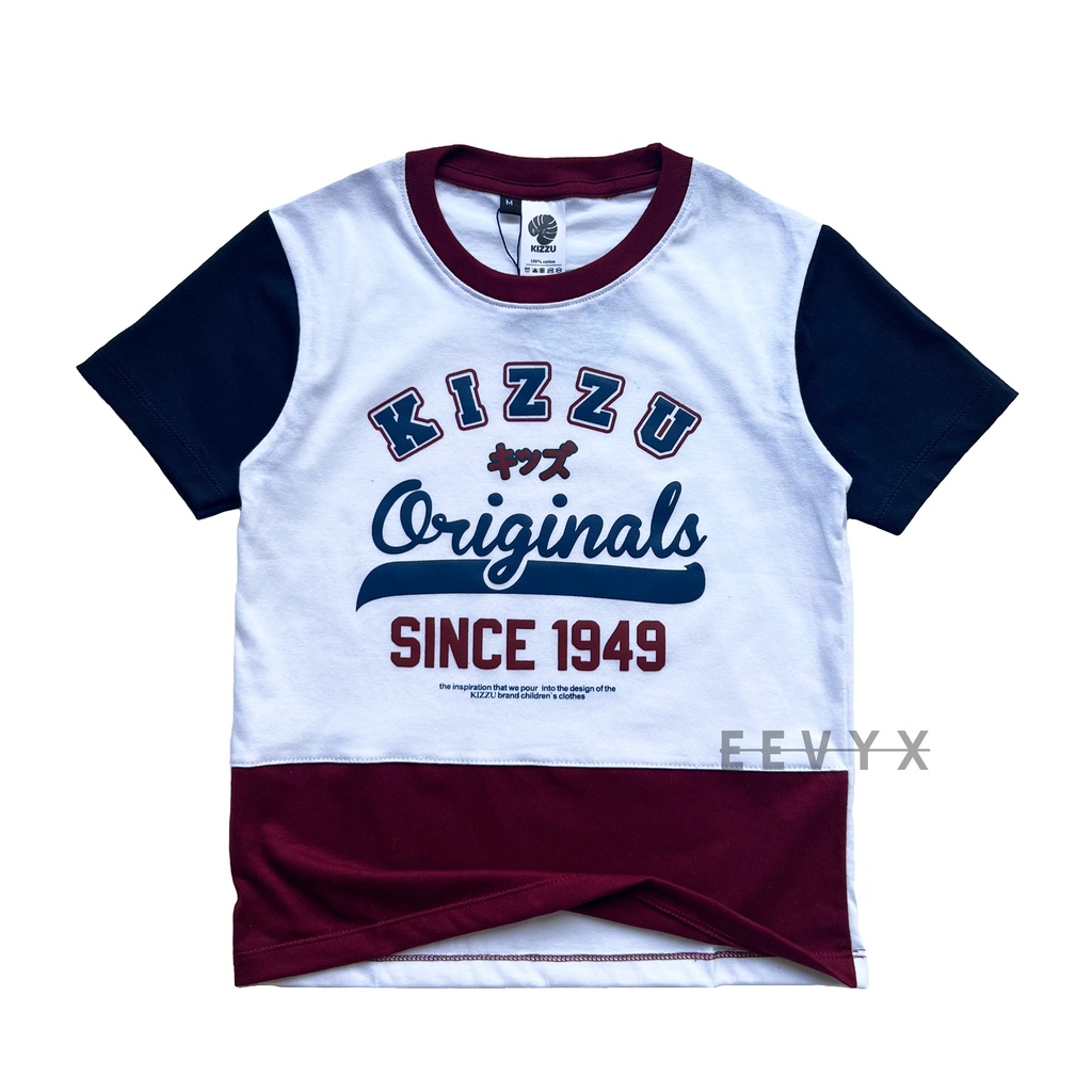 Kizzu Baju Kaos Distro Anak Laki Laki Umur 1-12 Tahun Bahan Cotton - Kizzu Aplikasi- Eevyx Store