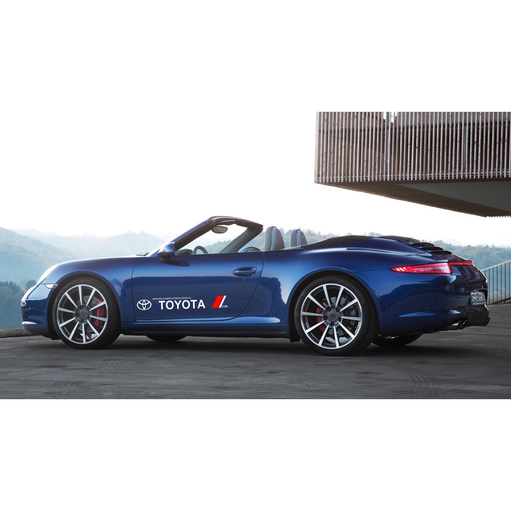 2pcs Stiker Pintu Mobil Side Body Sticker Decals Vinyl Exclusive Badge Untuk Toyota VIos Yaris Corolla Cross Veloz CHR Avanza Fortuner Rush Innova raize<Unk> Rav4 GR Gazoo Racing GR Sport